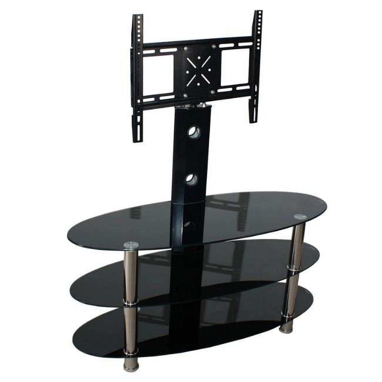 Picture of Better Home TV1000-RTA Ava Swivel Mount Oval Glass TV Stand for 55 in. TV&#44; Black - 47.5 x 43.5 x 16 in.