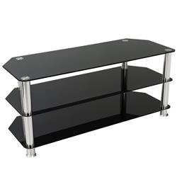 Picture of Better Home TV100-RTA Adele Tempered Glass TV Stand for 43 in. TV&#44; Black - 21 x 43.5 x 16 in.
