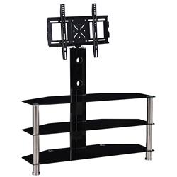 Picture of Better Home TV1200 Ella Swivel Mount Glass TV Stand for Up to 55 in. TV&#44; Black - 47.5 x 43.5 x 16 in.