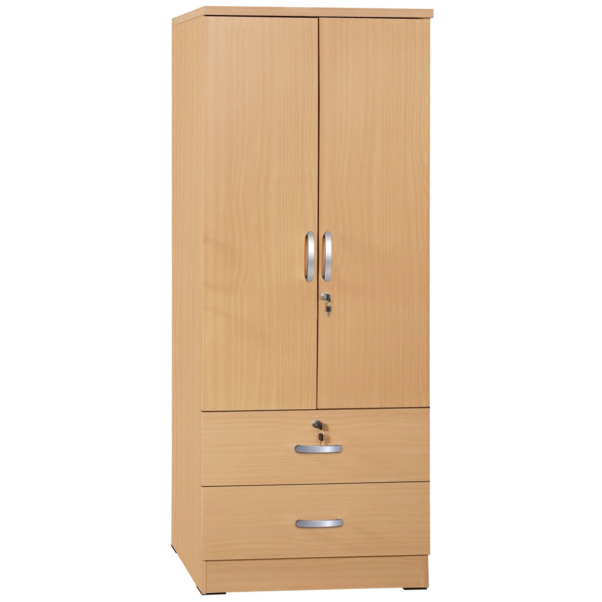 Picture of Better Home NW-108-BEE Grace Wood 2-Door Wardrobe Armoire with 2-Drawers, Maple