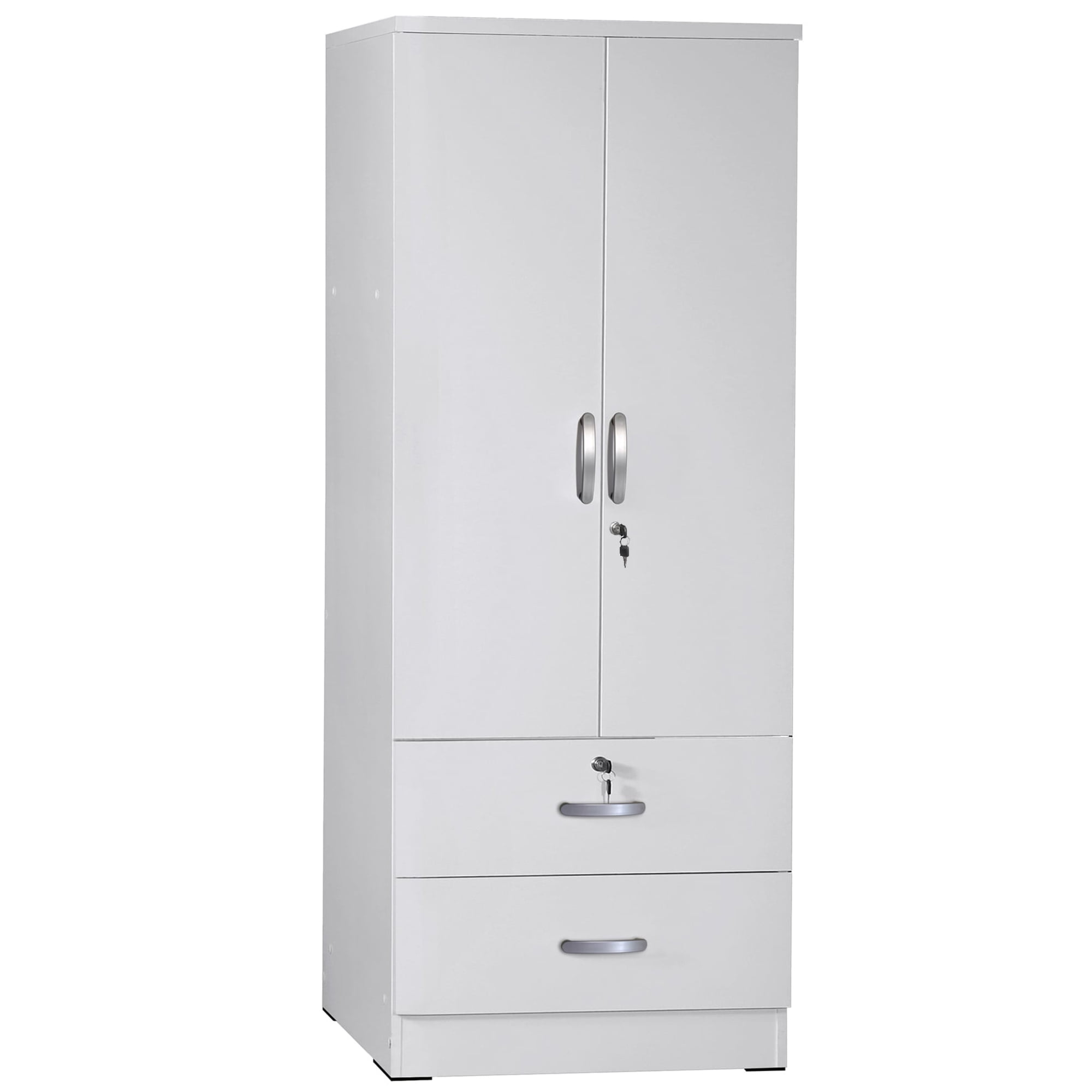 Picture of Better Home NW-108-WHT Grace Wood 2-Door Wardrobe Armoire with 2-Drawers, White