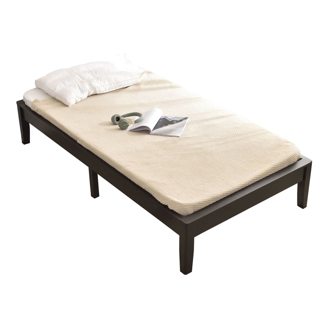 Picture of Better Home PLATFORM-33-BLK Stella Solid Pine Wood Twin Size Platform Bed Frame, Black