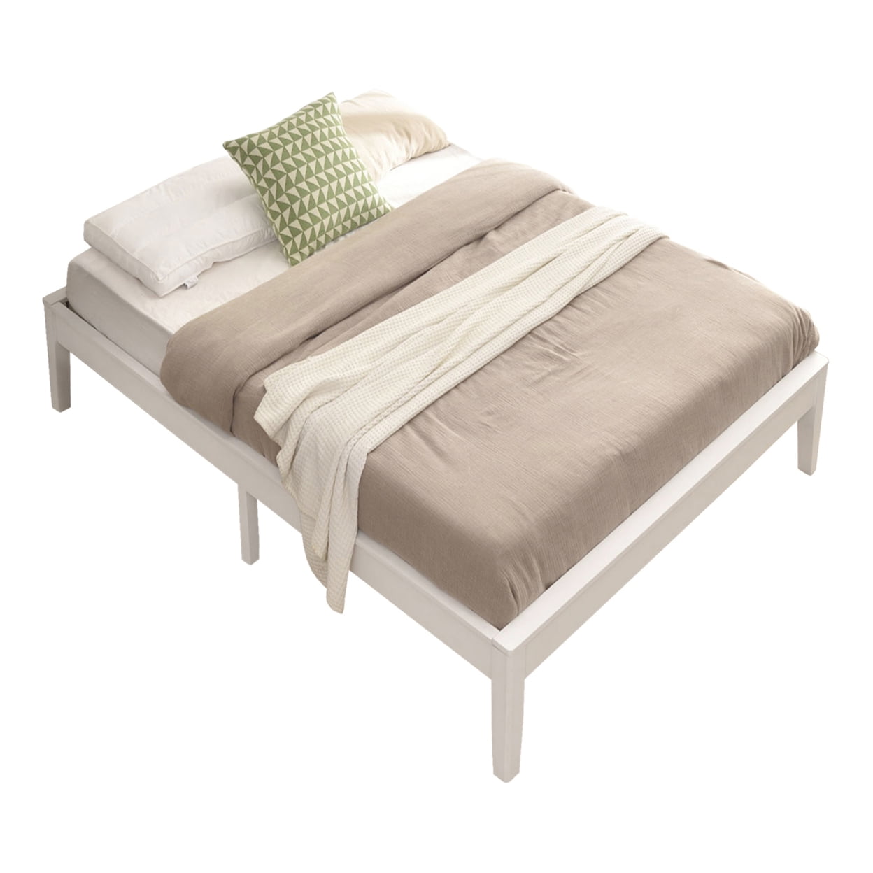 Picture of Better Home PLATFORM-33-WHT Stella Solid Pine Wood Twin Size Platform Bed Frame, White