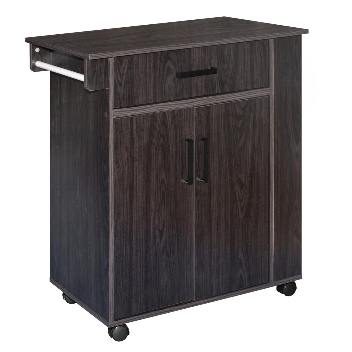 Picture of Better Home Products 2129-TOB-SHELBY Shelby Rolling Kitchen Cart with Storage Cabinet, Tobacco