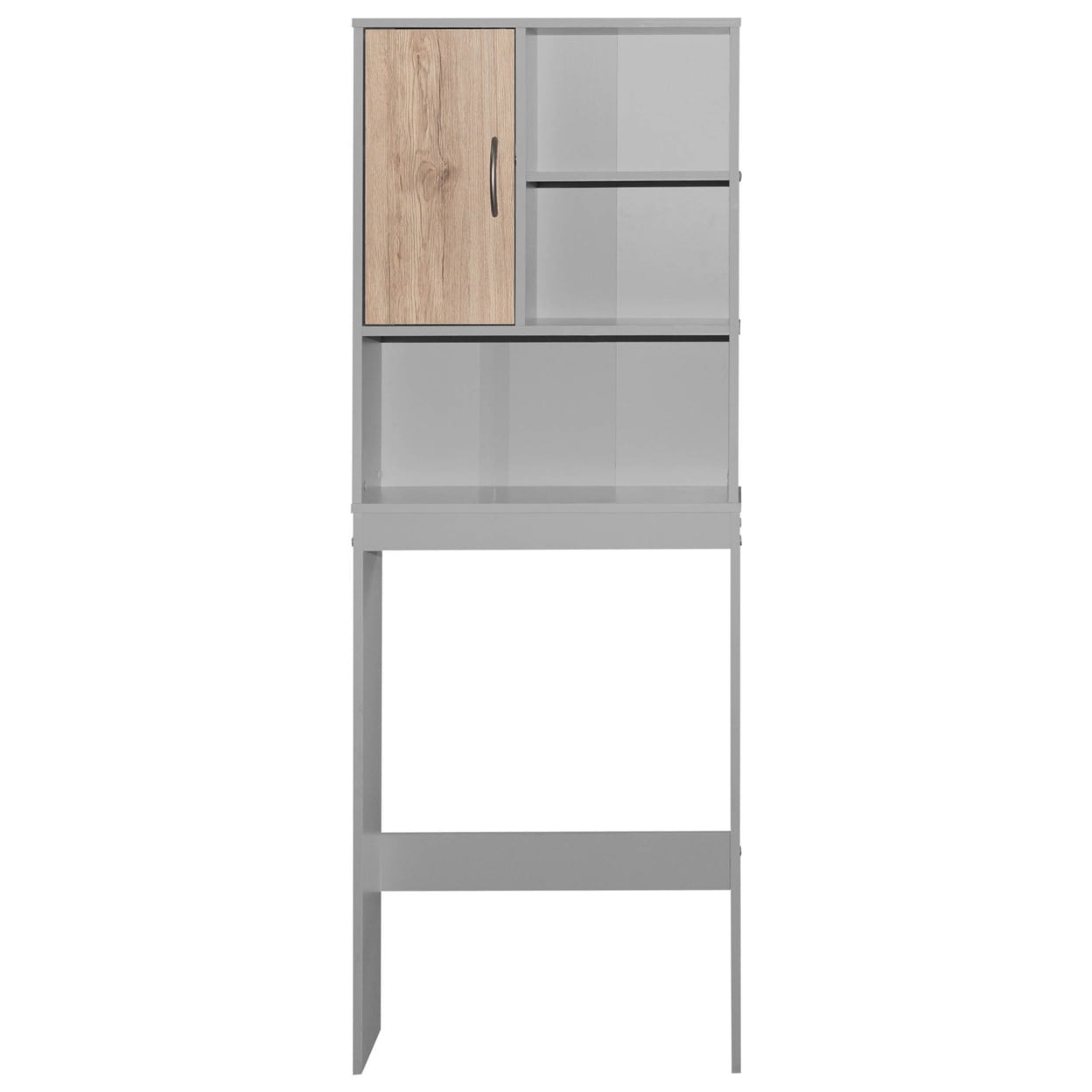 Picture of Better Home Products 3412-ACE-LGRY-OAK Ace Over-The-Toilet Storage Organizer&#44; Light Gray & Natural Oak