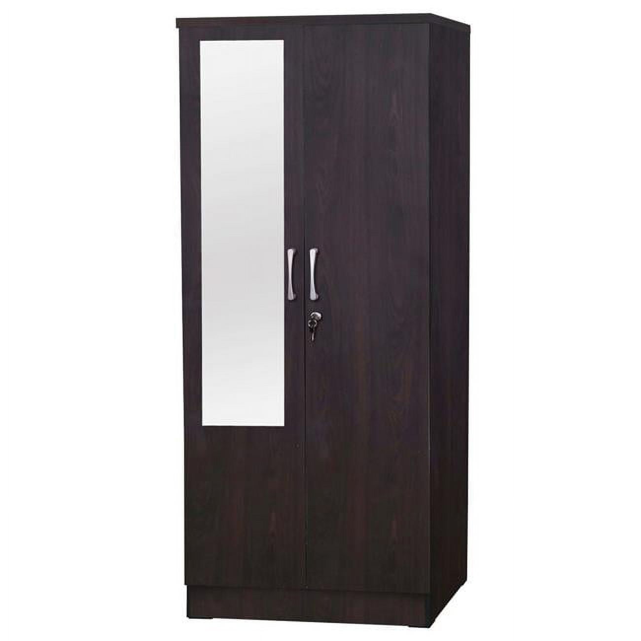 Picture of Better Home Products NW104-M-TOB Harmony Two Door Armoire Wardrobe Cabinet with Mirror&#44; Tobacco