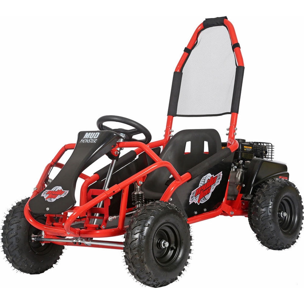 MT-GK-Mud-98cc-Red 98cc Mud Monster Full Suspension Go Kart, Red
