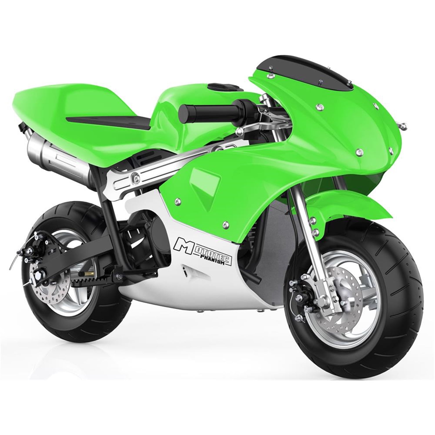 Picture of MotoTec MT-Phantom-49cc-Green 49cc 2-Stroke Phantom Gas Pocket Bike&#44; Green