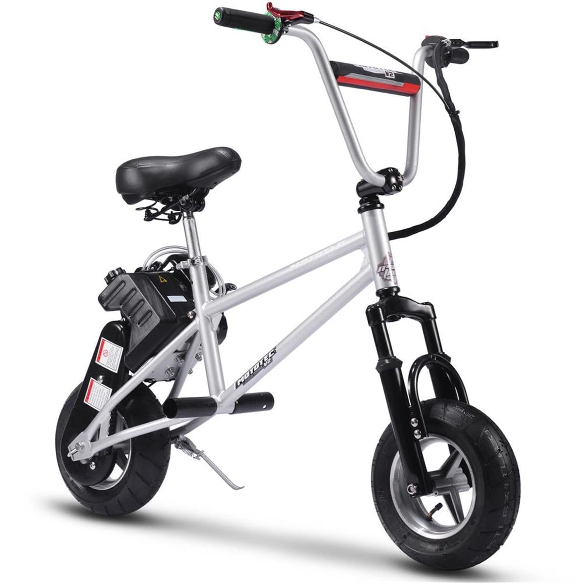 MT-Mini-Bike-V2-Silver 49cc V2 Gas Mini Bike, Silver