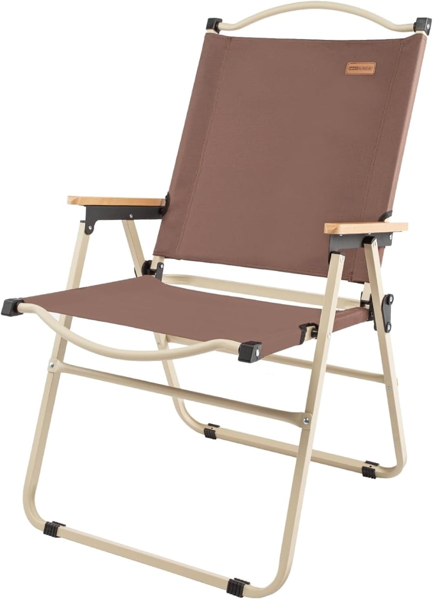 Cc-XL-Cof 1P Foldable Portable Camping Chair, Coffee - Extra Large
