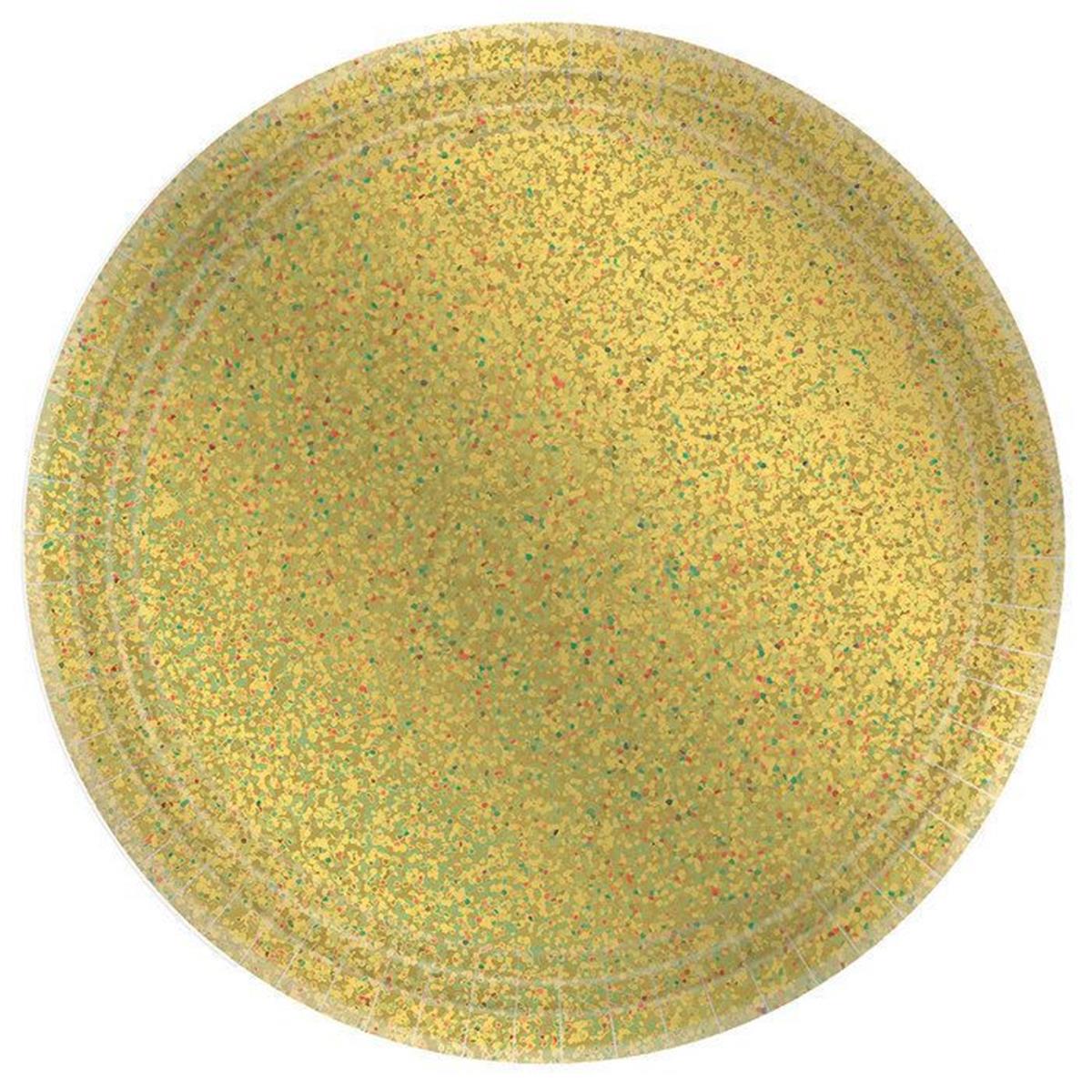 Picture of Amscan 306662 Prismatic Gold Lunch Plate&#44; Pack of 8