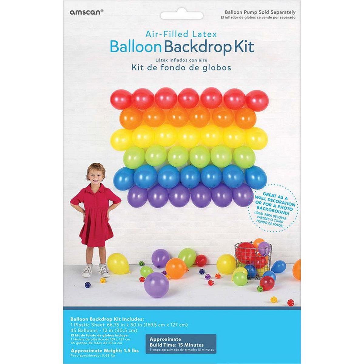 Picture of Amscan 306795 Balloonn Backdrop Kit - Primary Color