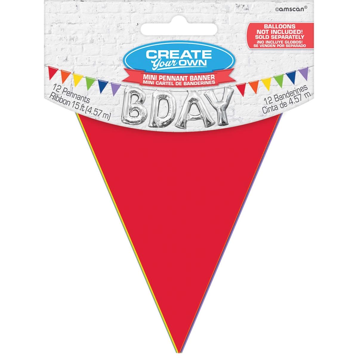 Picture of Amscan 306630 Create Your Own Rainbow Polka Dots Pennant Banner