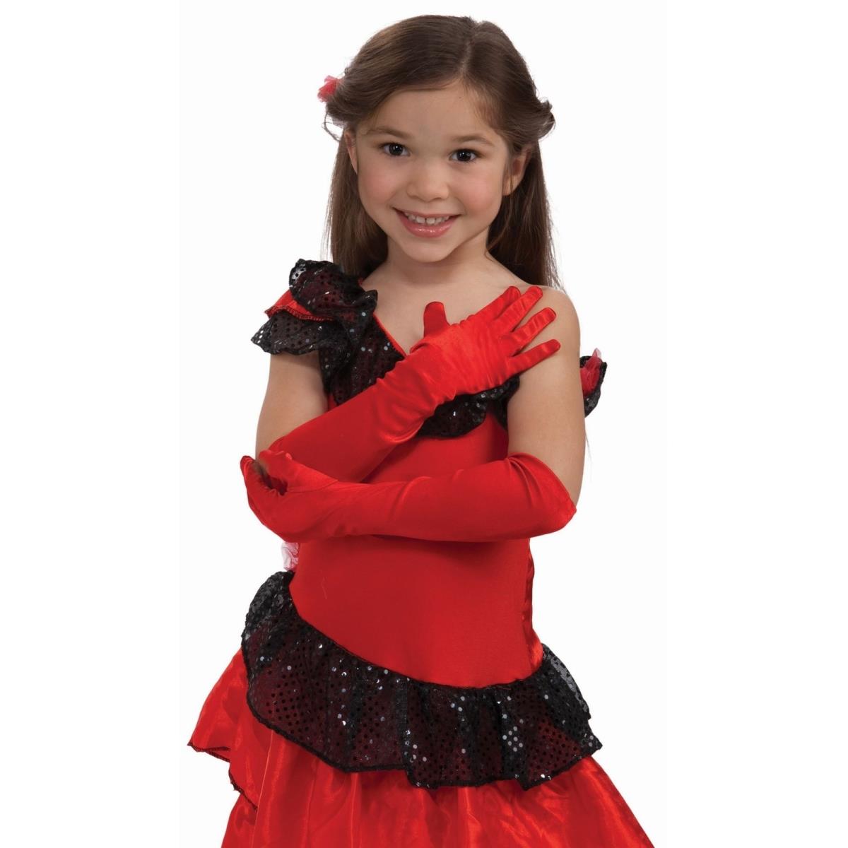 Picture of Forum 406972 Red Child Satin Gloves - One Size