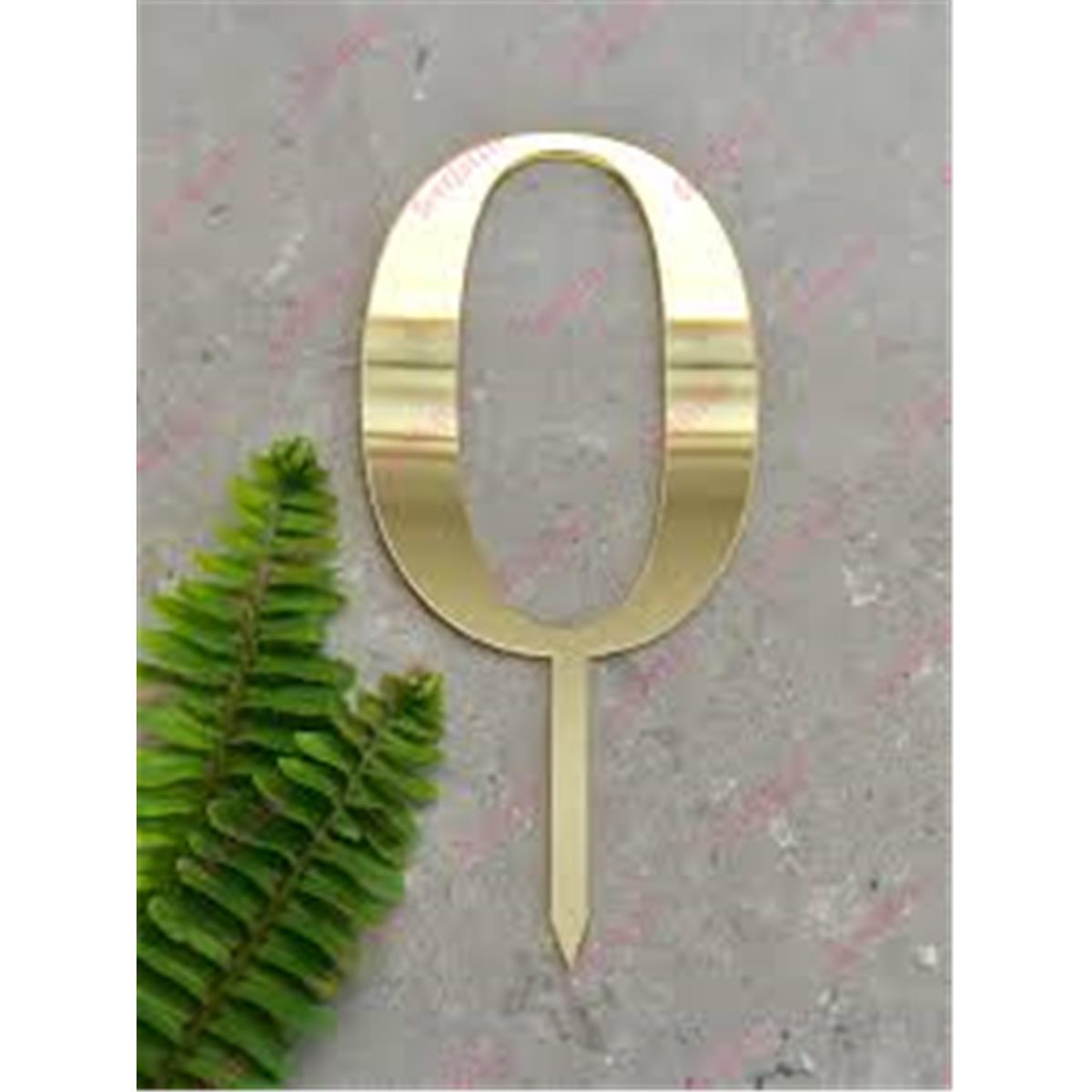 Picture of Forum Novelties 308834 Gold 0 Mirror Cake Topper