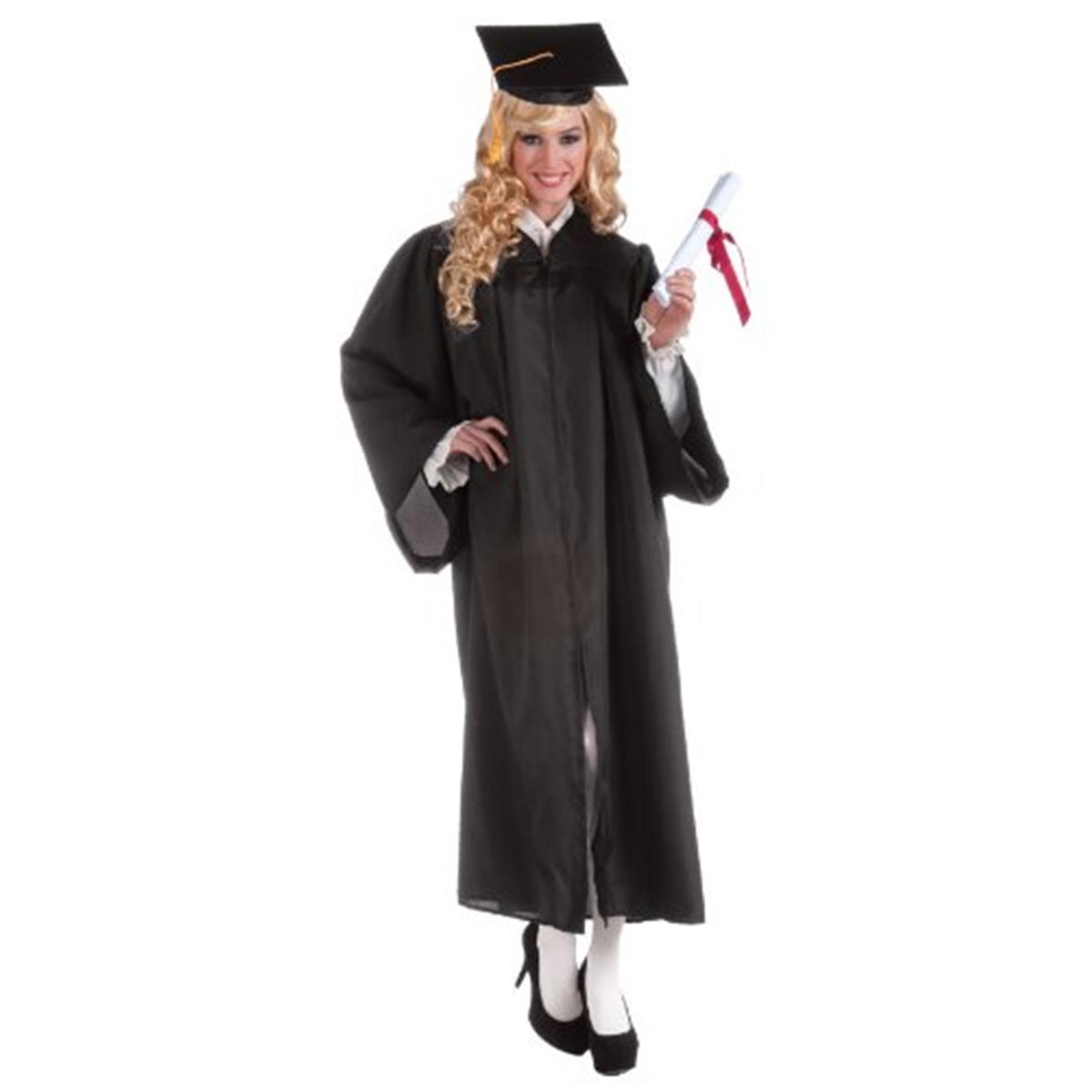 Picture of Forum Novelties 308782 Black Graduation Adult Robe, Black