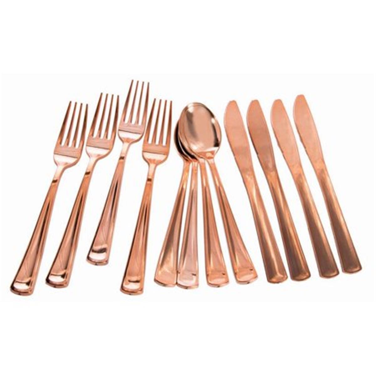 Picture of Forum Novelties 309752 Rose Gold Cutlery Multipack - Pack of 4