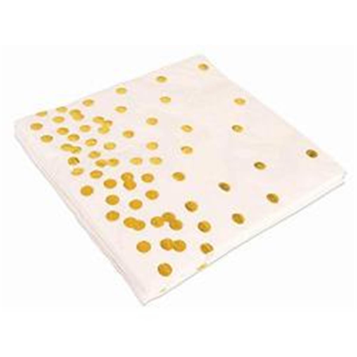 Picture of Rubies  309740 13 in. Gold Dot Paper Napkins  Gold
