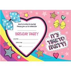 Picture of Birth5000 310154 Party Bows Birthday Invitations Card - Pack of 8