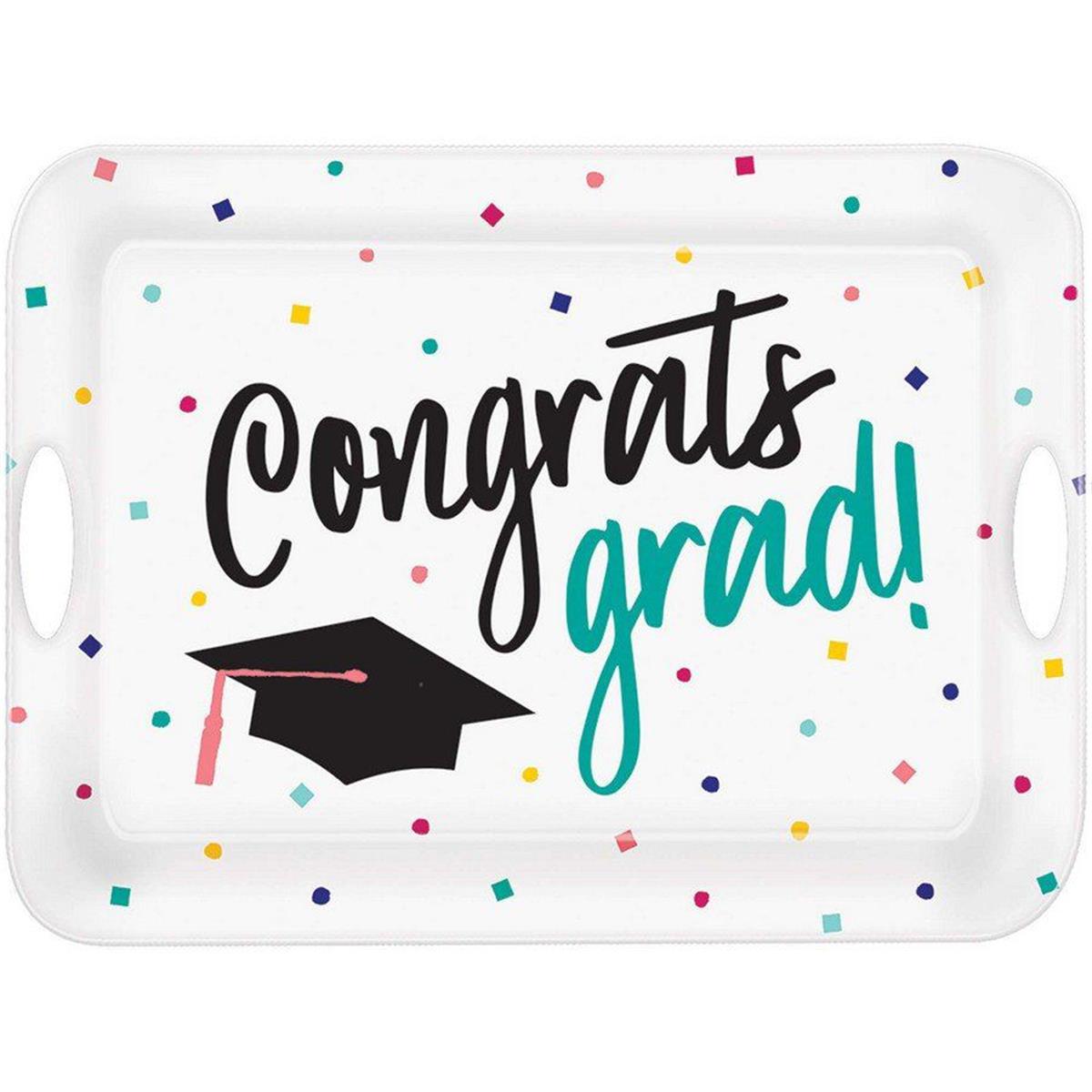 Picture of Amscan 634748 14.5 x 19.75 in. Congrats Grad Serving Tray