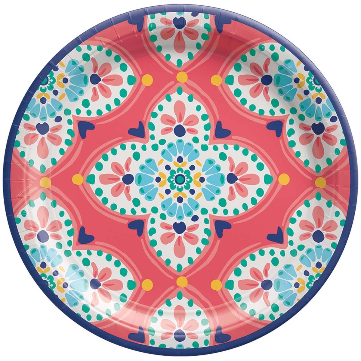 Picture of Amscan 634814 7 in. Boho Vibes Dessert Plate - Pack of 8