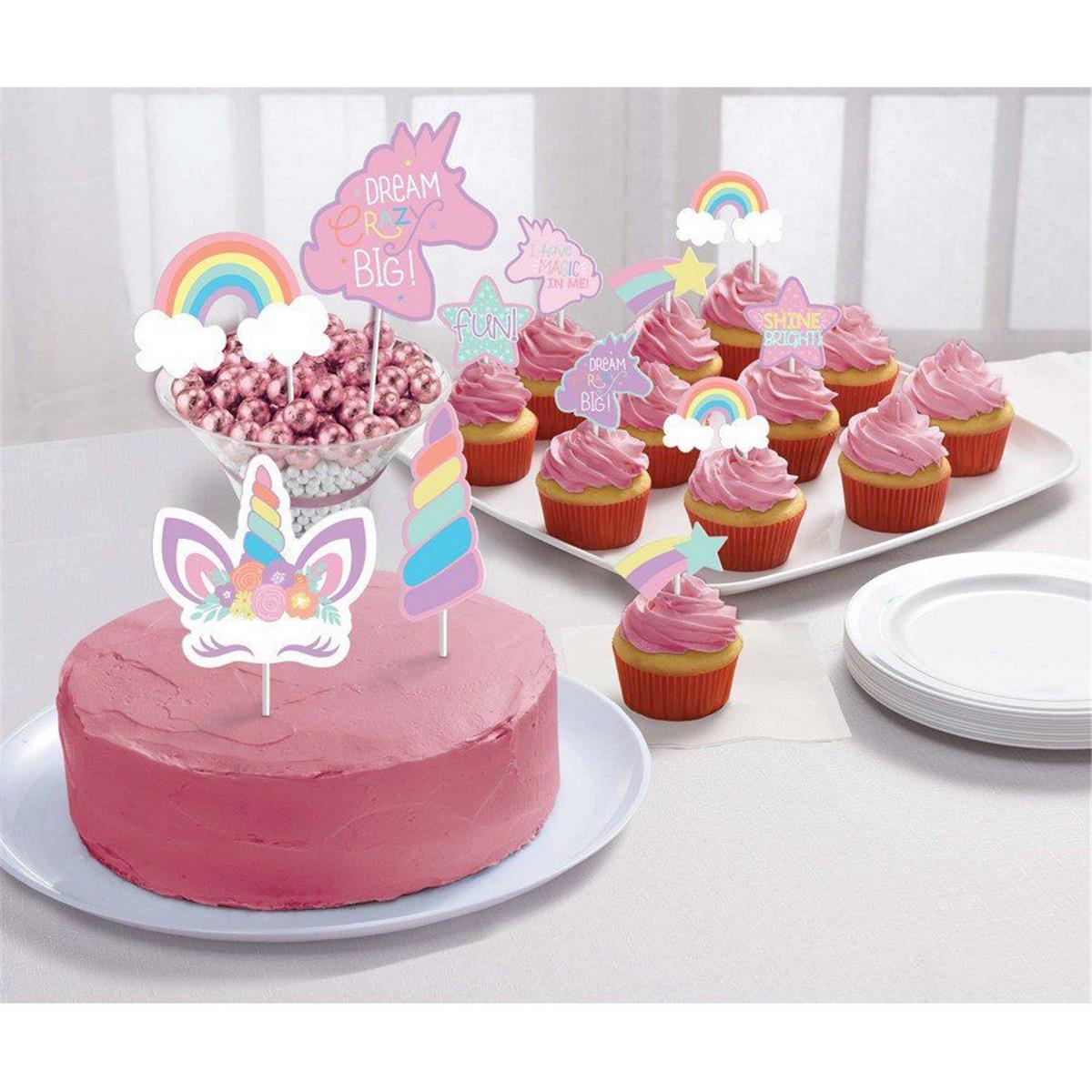 Picture of Amscan 639491 Unicorn Party Dessert Topper Kit