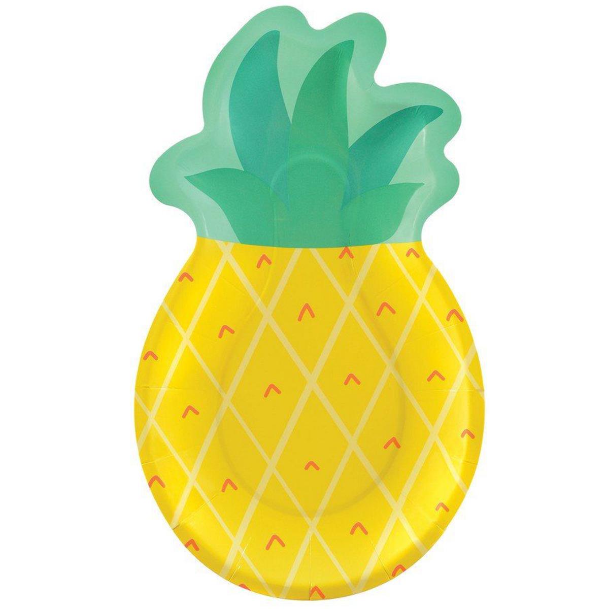 Picture of Amscan 634834 10.5 in. Tutti Frutti Pineapple Shped Lunch Plate - Pack of 8