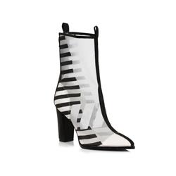 Picture of Ellie Shoes 641996 Womens Polyurethane Mid Calf Heeled Booties&#44; Black & White - Size 8