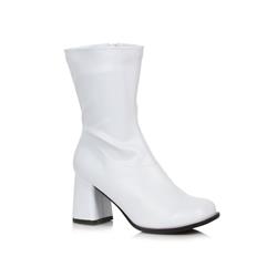 Picture of Ellie Shoes 642002 9 in. Adult Polyurethane Mid Calf Patent Gogo Boots&#44; White