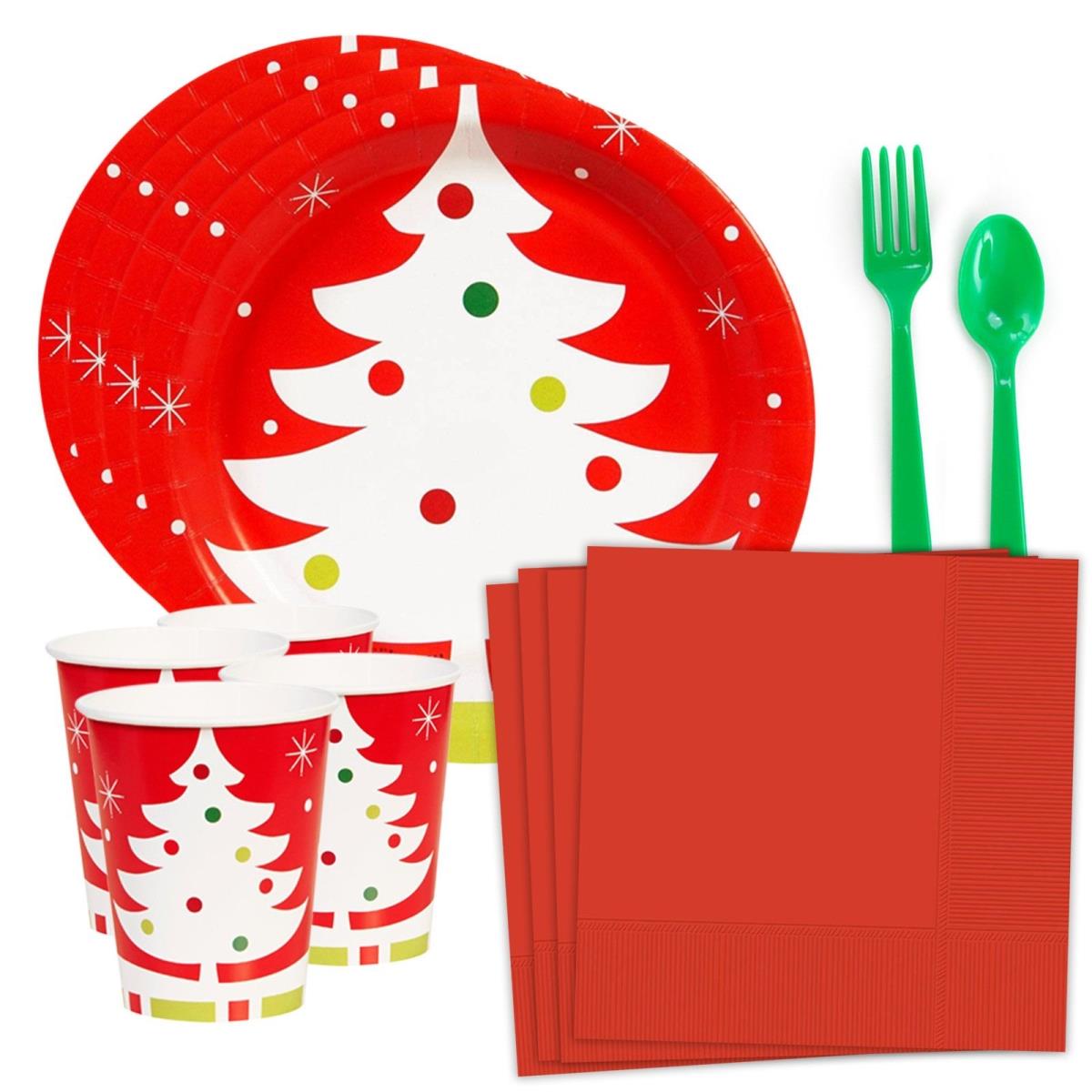 Picture of Costume Supercenter 609247 Holiday Tree Standard Tableware Kit - Serves 8