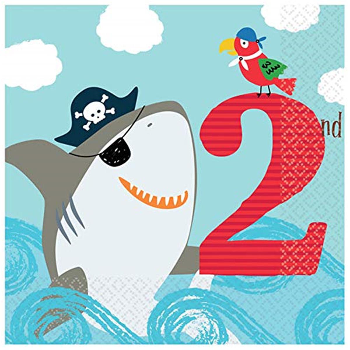 Picture of Amscan 619472 Ahoy 2nd Birthday Lunch Napkin - 36 Piece