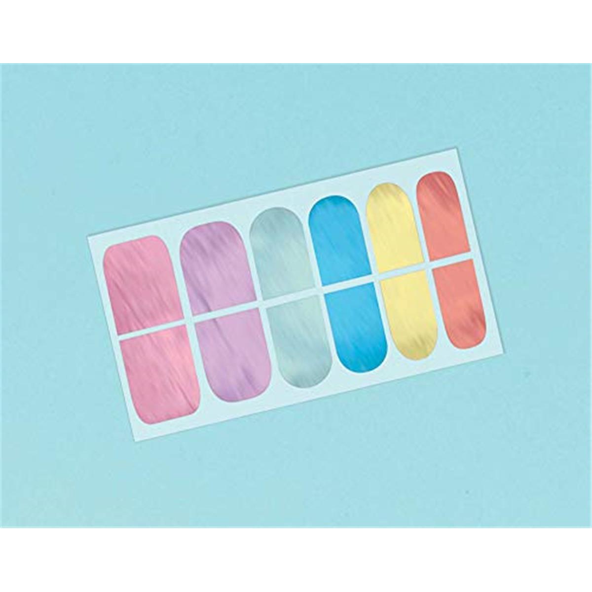 Picture of Amscan 619671 Magical Rainbow Birthday Nail Wrap Favors