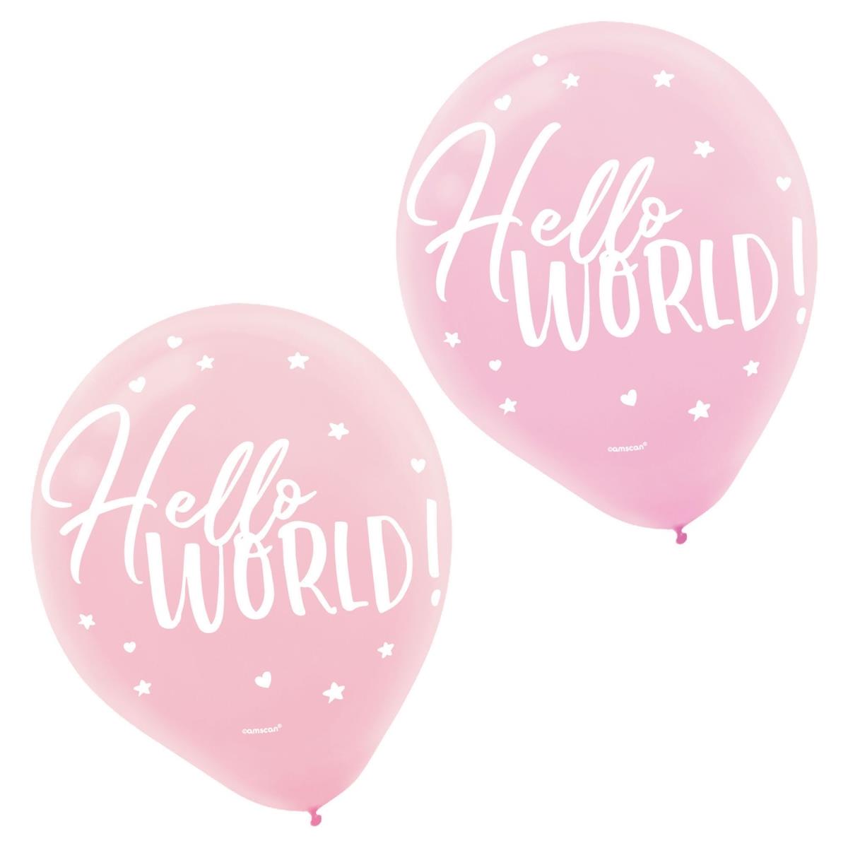 Picture of Amscan 644248 12 in. Hello World Girl Latex Balloon - Pack of 15