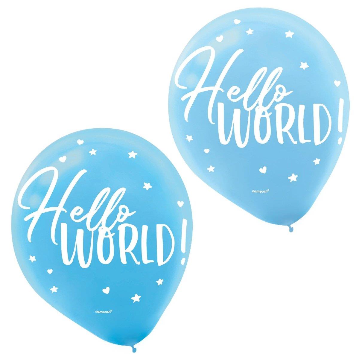 Picture of Amscan 644249 12 in. Hello World Boy Latex Balloon - Pack of 15