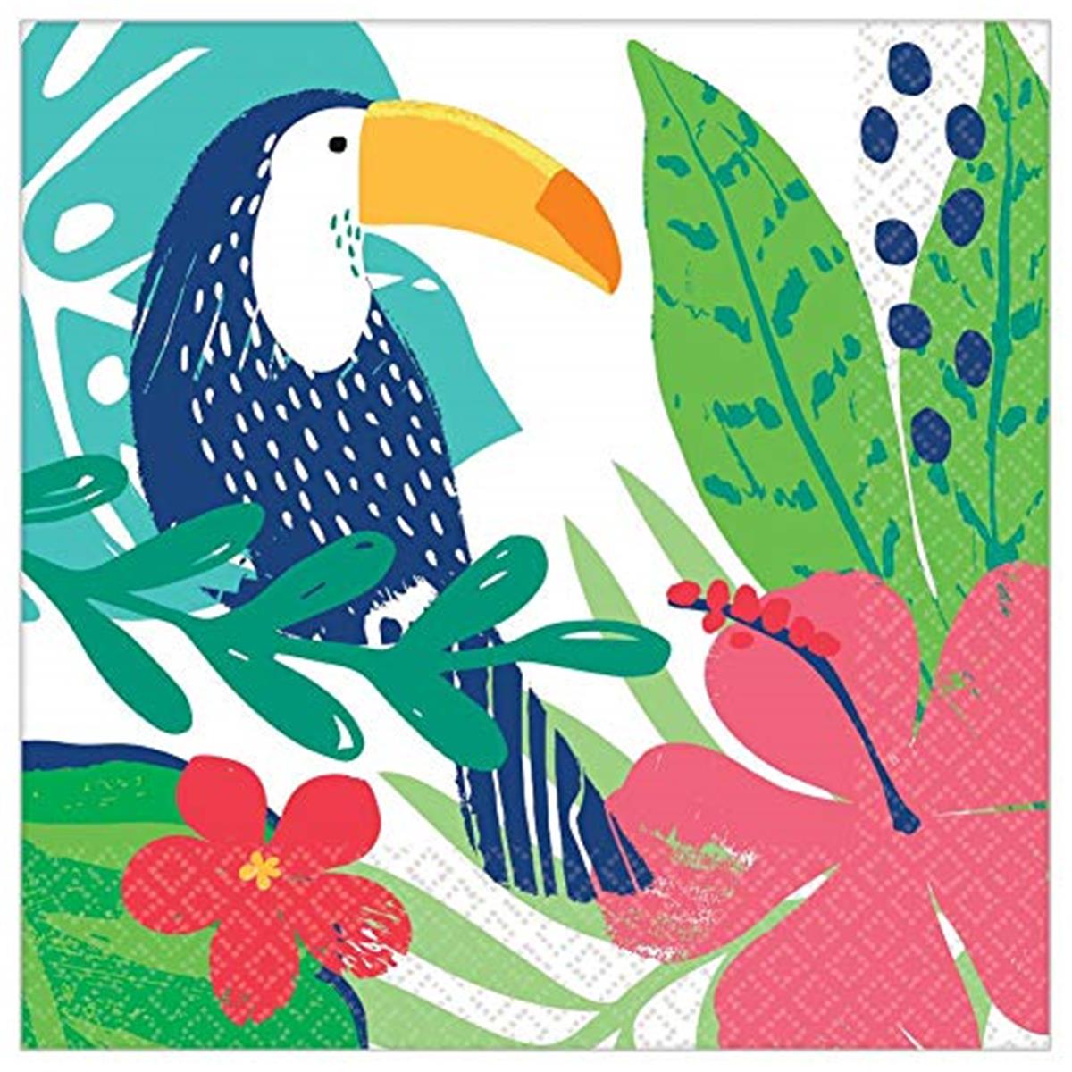 Picture of Amscan 634848 Tropical Jungle Beverage Napkins - Pack of 36