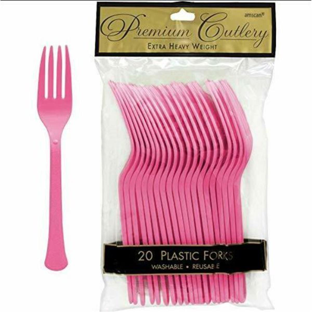 Picture of Amscan 261056 Hot Plastic Forks&#44; Pink