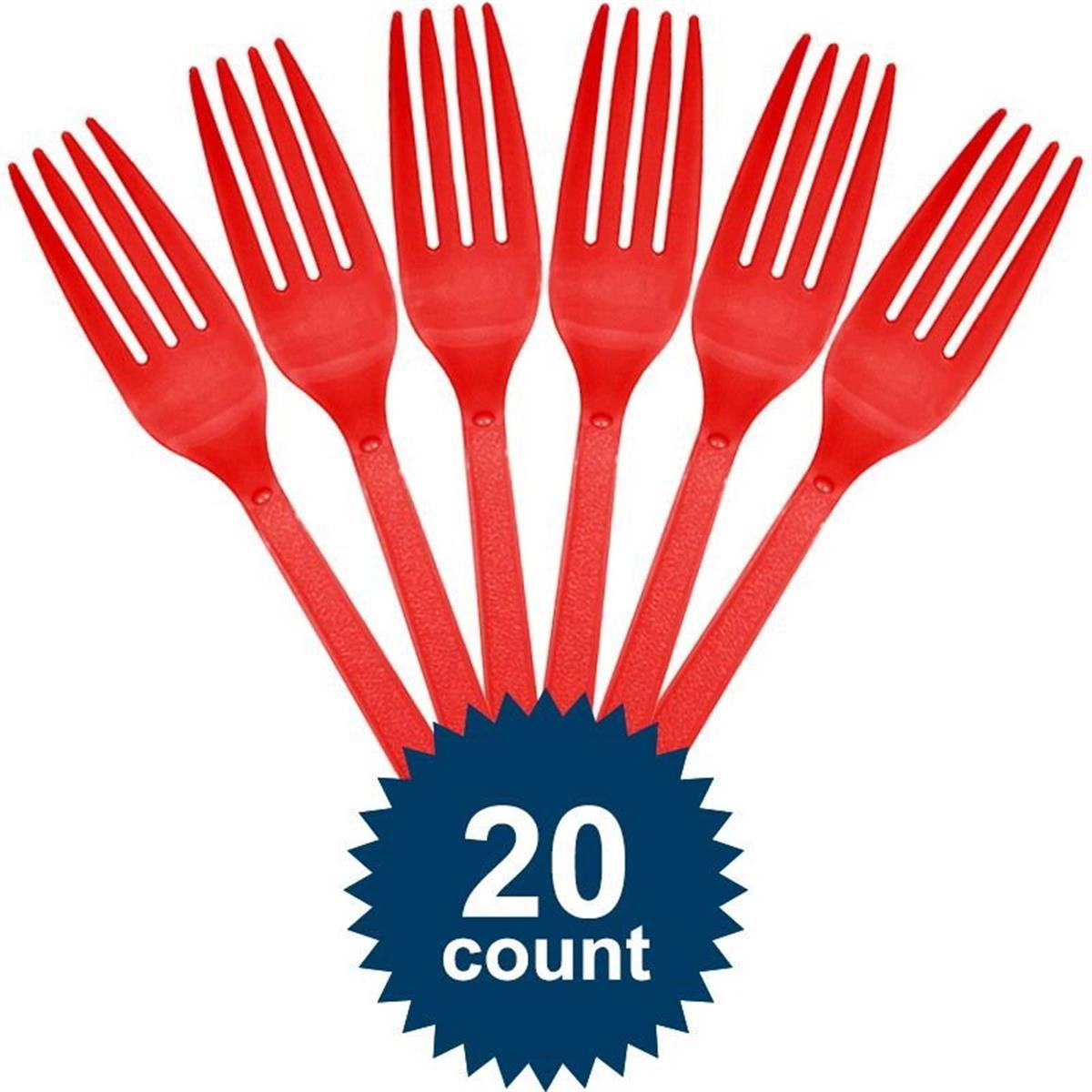 Picture of Amscan 265725 Red Plastic Fork