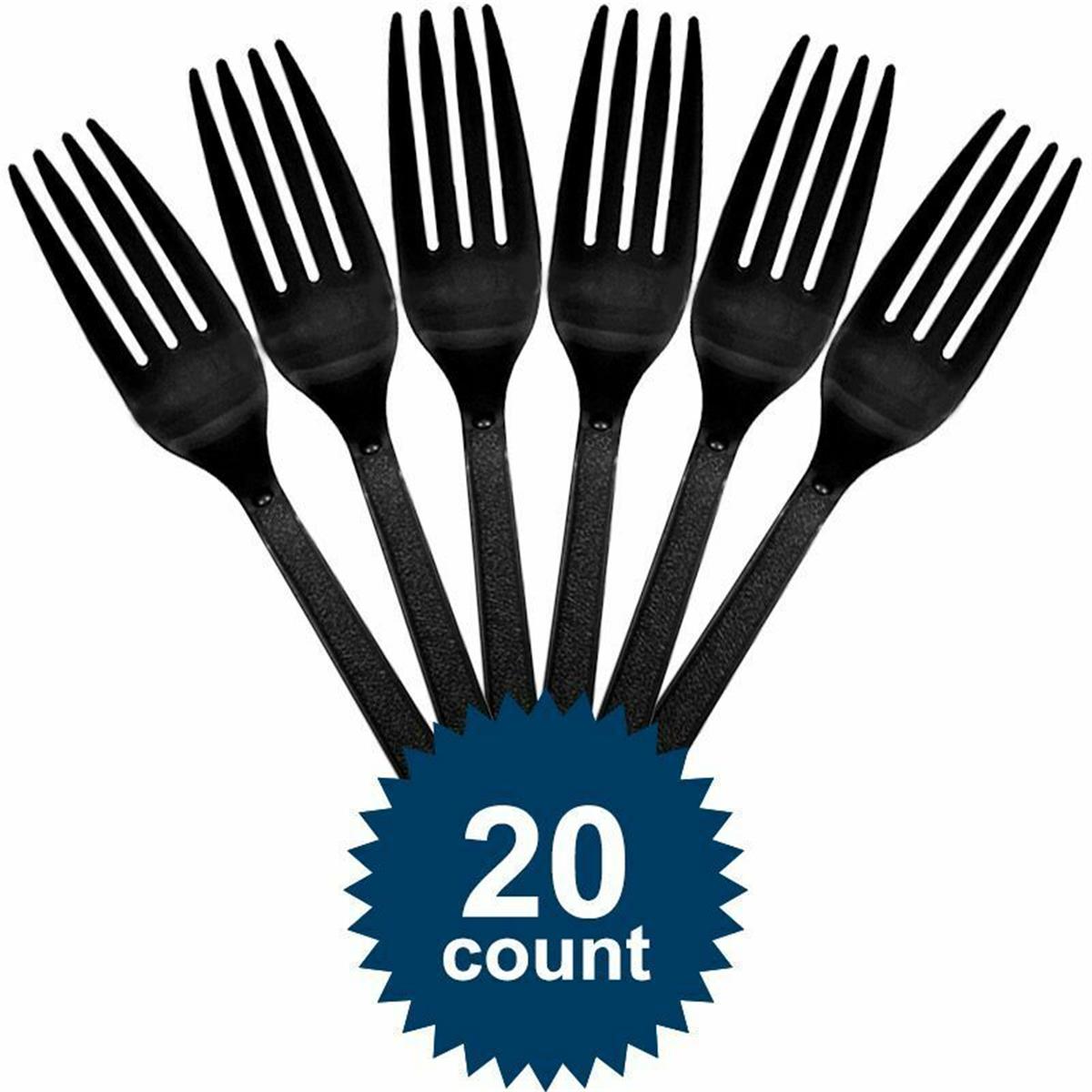Picture of Amscan 261059 Heavy Weight Plastic Fork - 20 Count