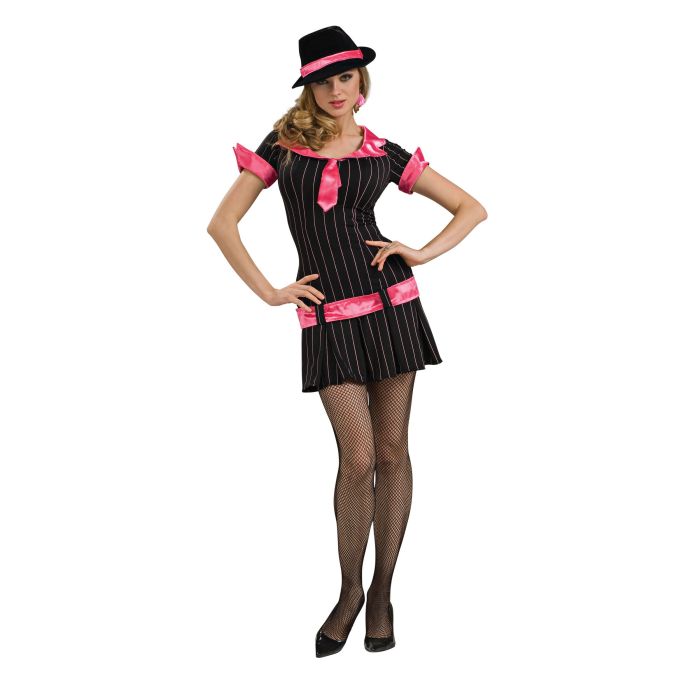 Picture of Ruby Slipper Sales 671463 Womens Fun & Flirty Gangsta Girl Costume&#44; Black & Pink - Small