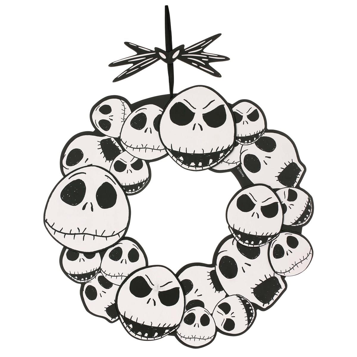 Picture of Fun Flip 248358 17 in. The Nightmare Before Christmas Jack Skellington Wreath&#44; White
