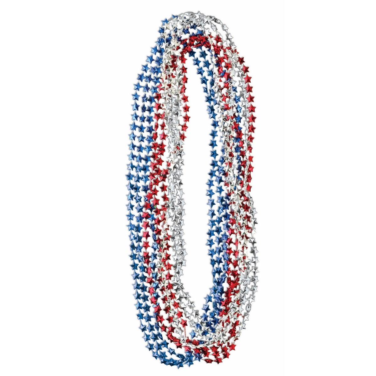 Picture of Forum Novelties Costumes 280935 Red&#44; White & Blue Bead Necklace