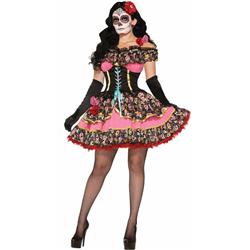 Picture of Rubies   270677 Womens Day of the Dead Senorita Costume  Medium &amp; Large