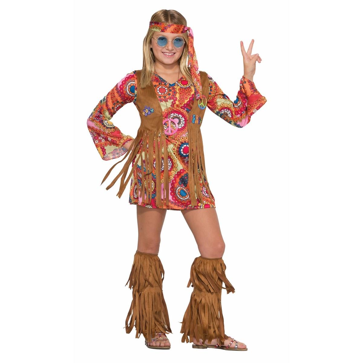 Picture of Forum Novelties 277298 Halloween Girls Peace Lovin Hippie Costume - Large