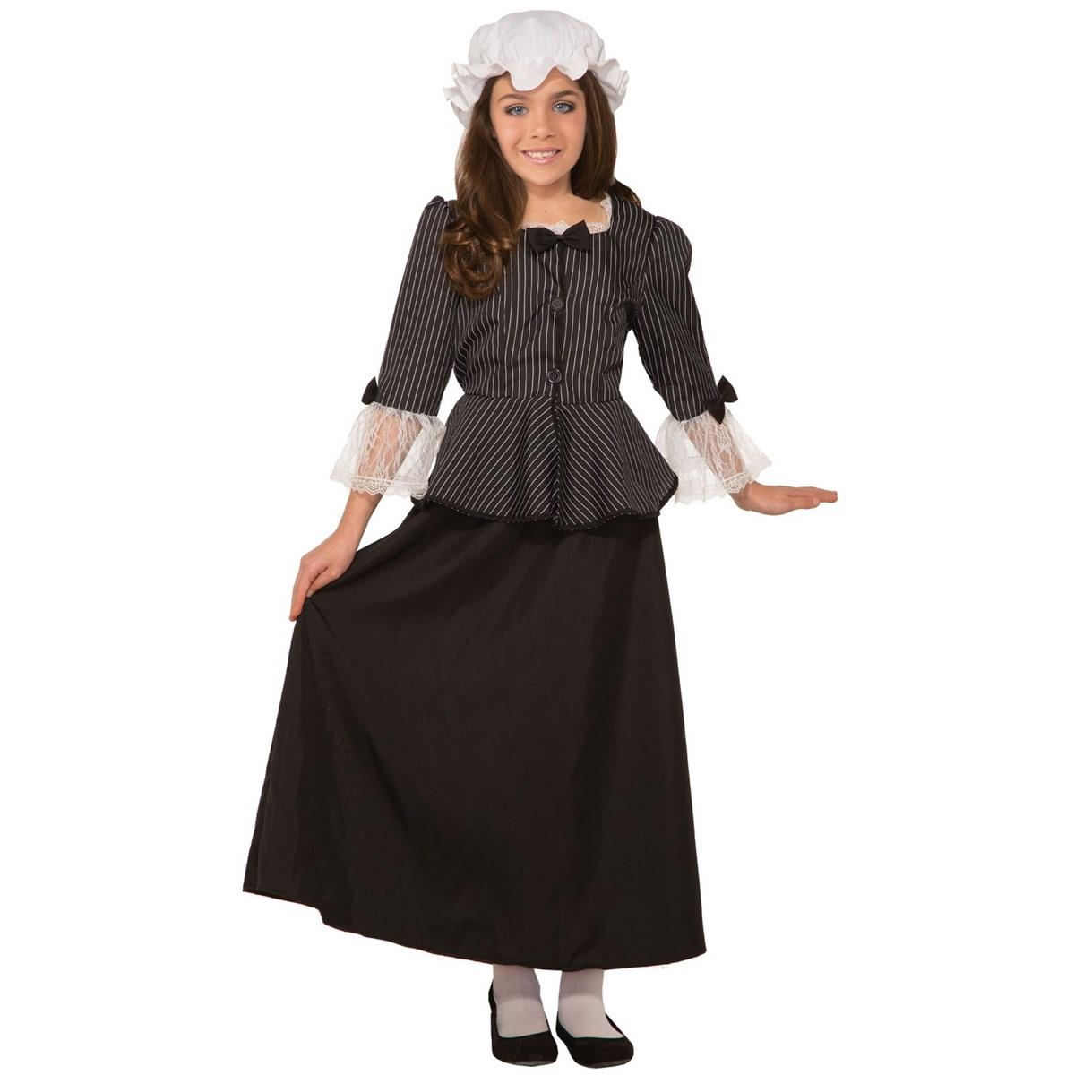 Picture of Forum Novelties 277673 Halloween Girls Martha Washington Costume - Small