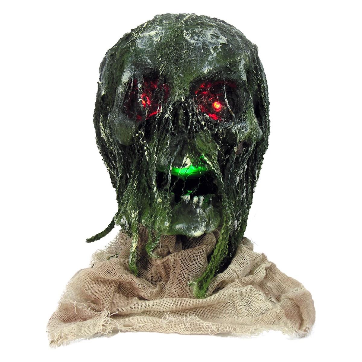 Picture of Forum Novelties 277710 Halloween Light Up Rotten Skull with Base - Nominal Size