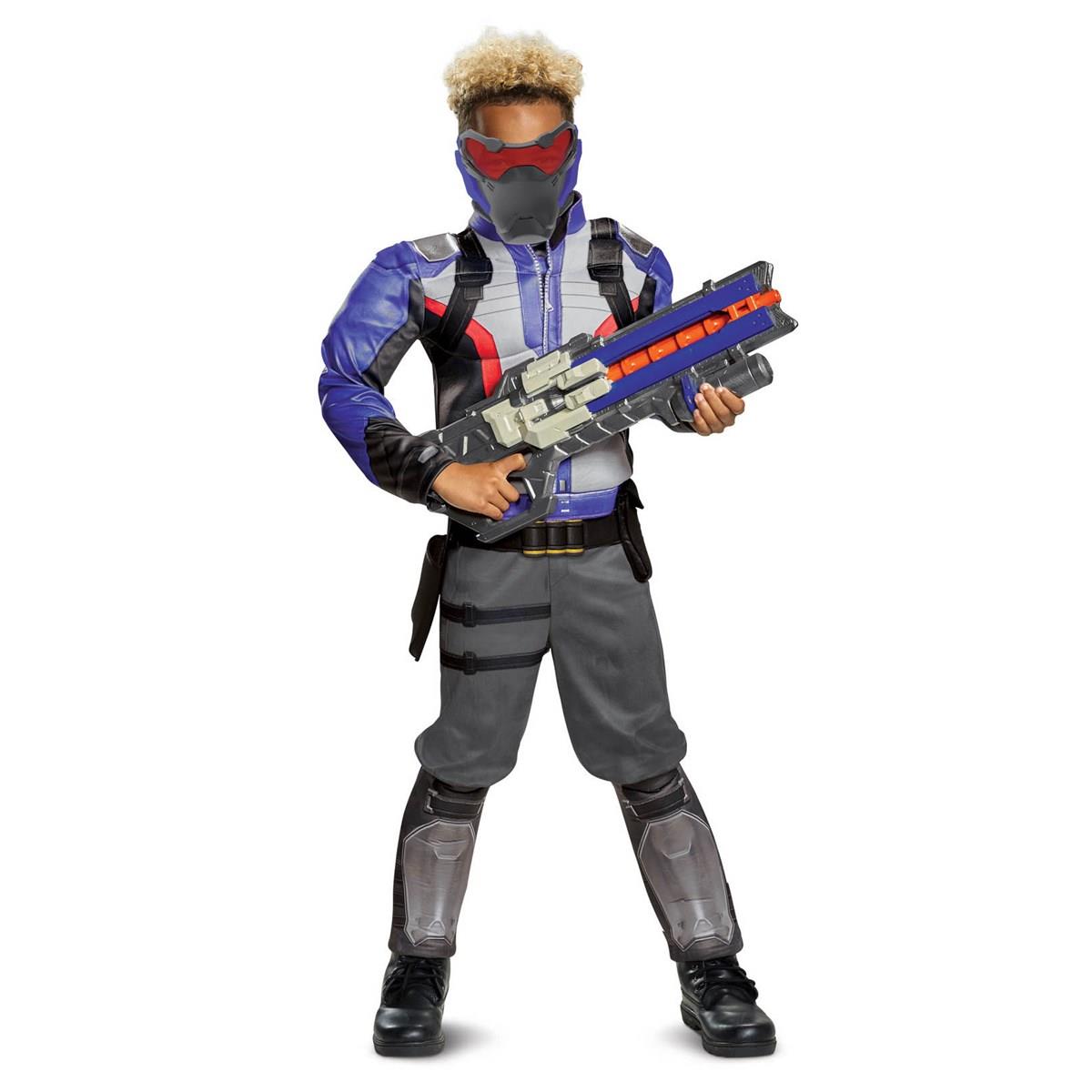 Picture of Disguise 276114 Halloween Overwatch Soldier 76 Classic Muscle Child Costume - Medium