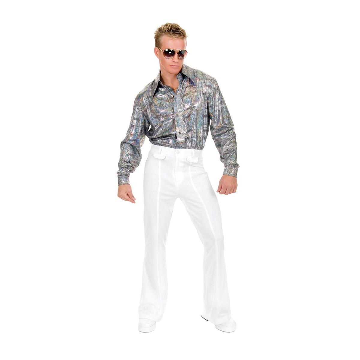 Picture of Charades Costumes 276753 Halloween Mens White Disco Pants - Waist-46