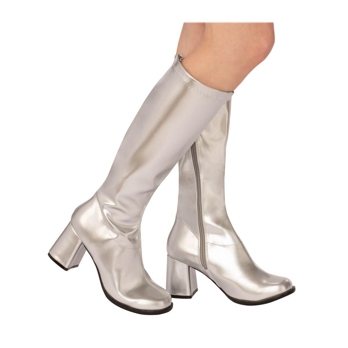 Picture of Rubies 278372 Adult GoGo Boot - Silver&#44; Size 10