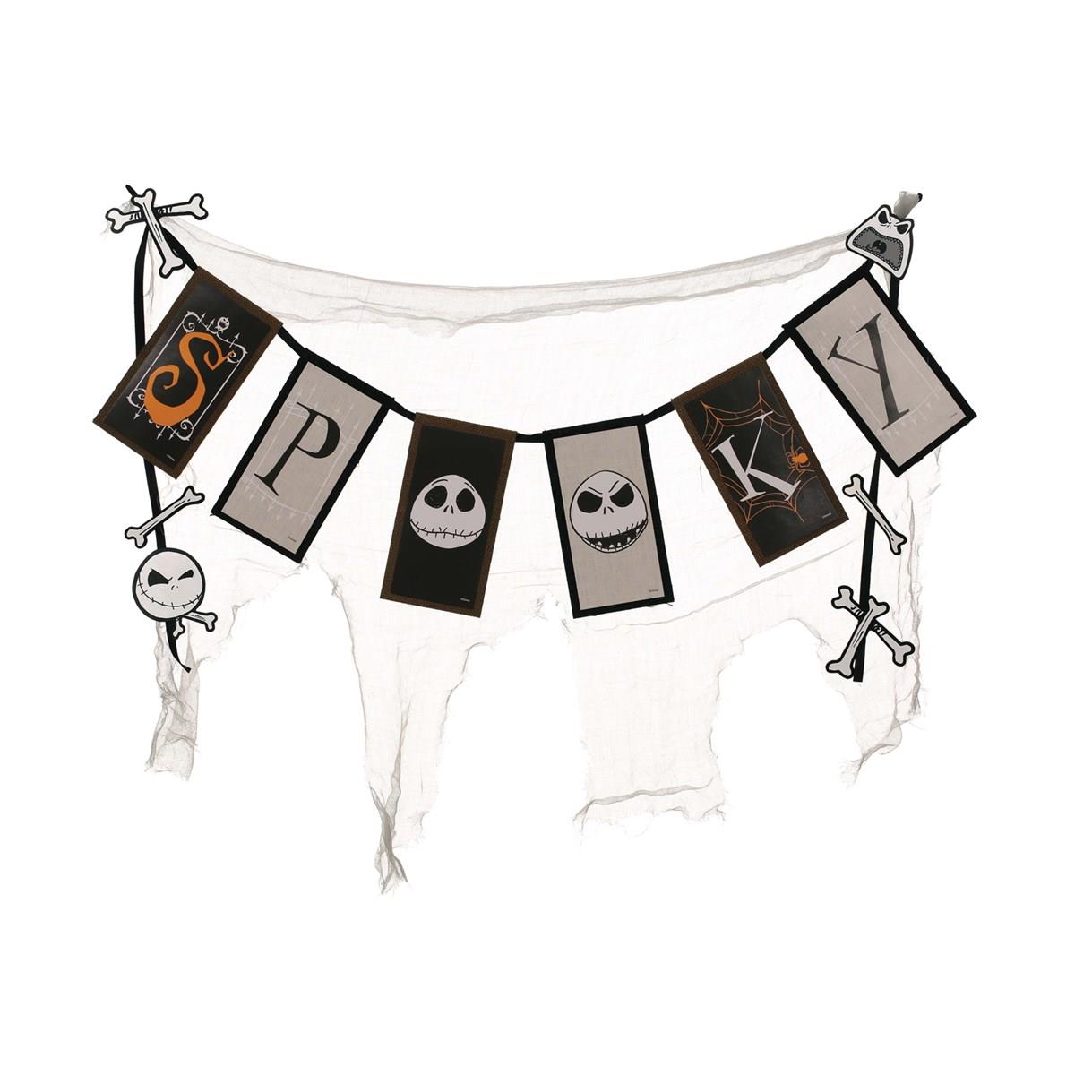 Picture of BuySeasons 248359 36 in. The Nightmare Before Christmas Spooky Cheesecloth Banner - Multicolor