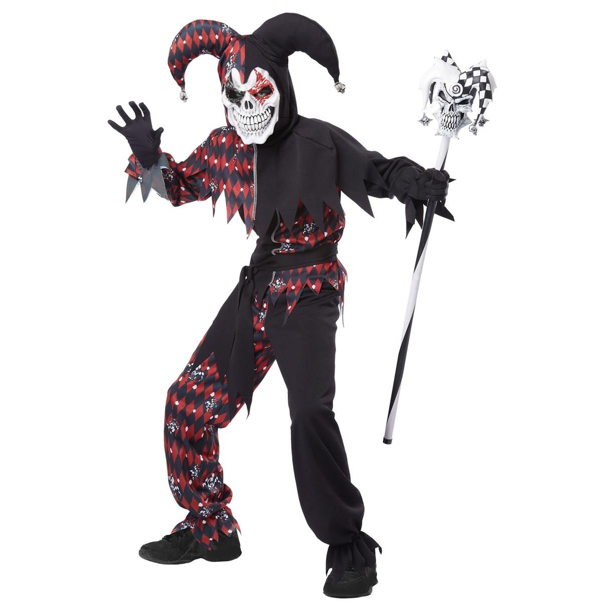 Picture of California Costumes 219136 Sinister Jester Child Costume&#44; Black & Red - Large